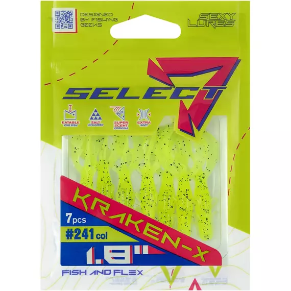 Силікон Select Kraken-X SE 1.8" #241 (7шт/уп), Длина силикона: 1.8" (4.57 см), Расцветка силикона: 241, фото , изображение 2